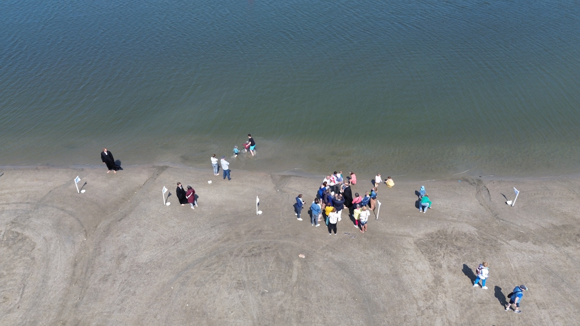 Taufe am Meer – Drohnenaufnahme